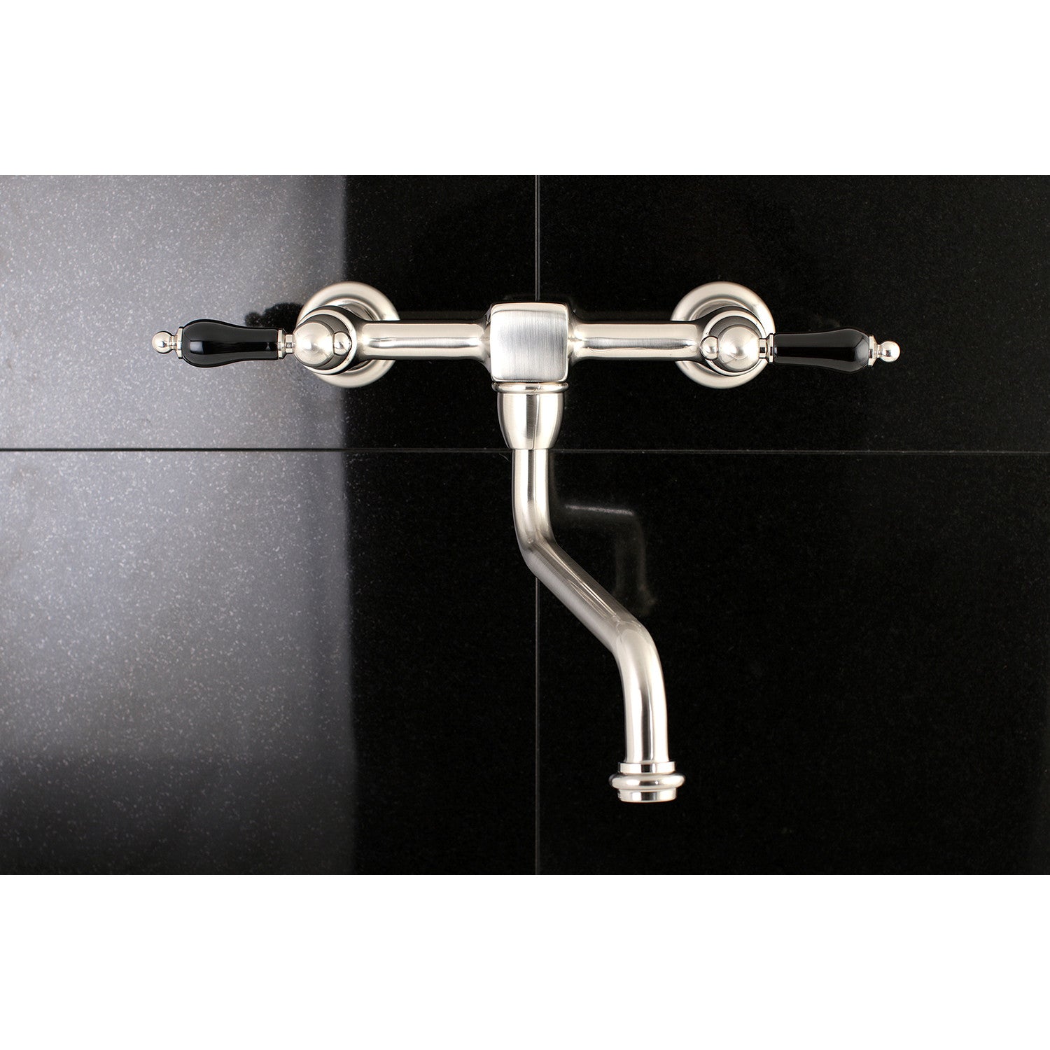 Kingston Heirloom KS1218PKL - Duchess Double-Handle 2-Hole Wall Mount Bathroom Faucet, Brushed Nickel — thumbnail 2